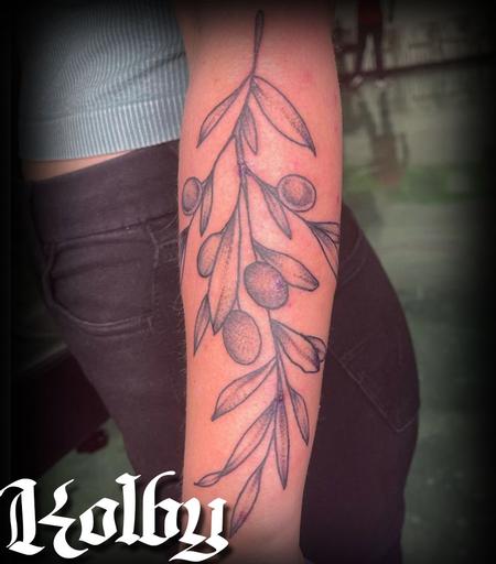 Kolby Chandler - Olive Branch tattoo 